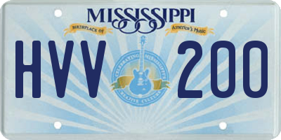 MS license plate HVV200