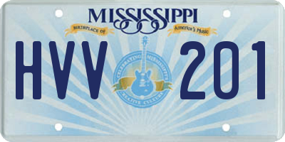 MS license plate HVV201