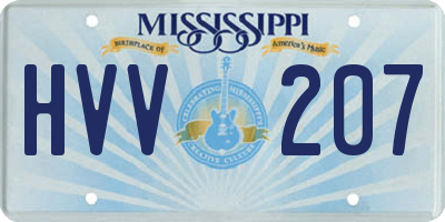 MS license plate HVV207