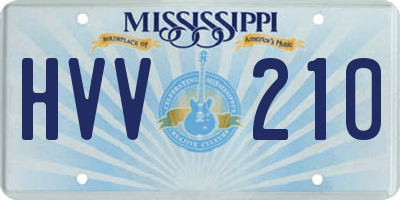 MS license plate HVV210