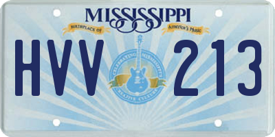 MS license plate HVV213