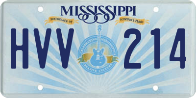 MS license plate HVV214
