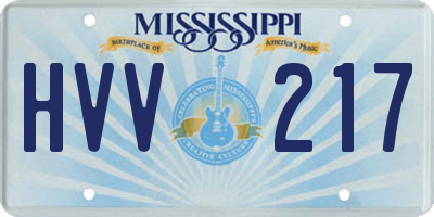 MS license plate HVV217