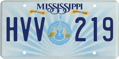 MS license plate HVV219