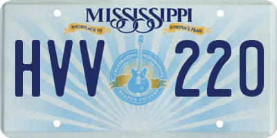 MS license plate HVV220
