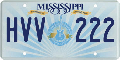 MS license plate HVV222
