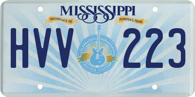 MS license plate HVV223