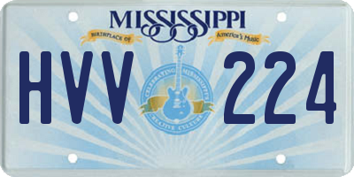 MS license plate HVV224
