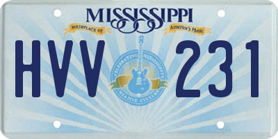 MS license plate HVV231
