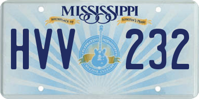 MS license plate HVV232