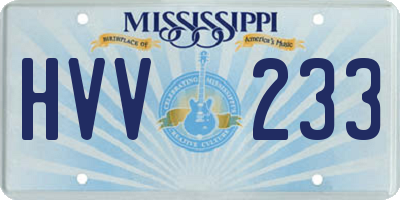 MS license plate HVV233