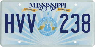 MS license plate HVV238