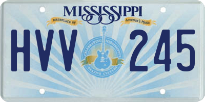 MS license plate HVV245