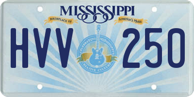 MS license plate HVV250