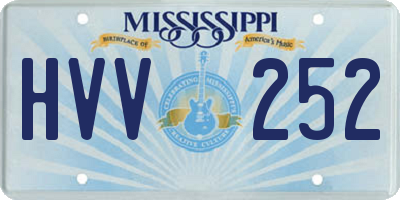 MS license plate HVV252