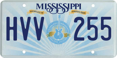 MS license plate HVV255
