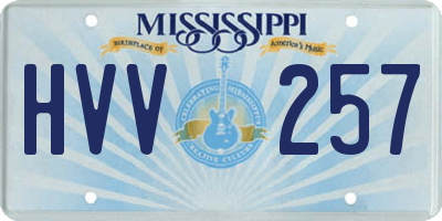 MS license plate HVV257