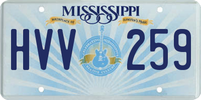 MS license plate HVV259