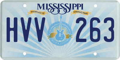 MS license plate HVV263