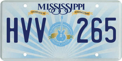 MS license plate HVV265
