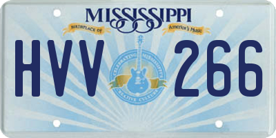 MS license plate HVV266