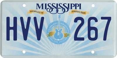 MS license plate HVV267