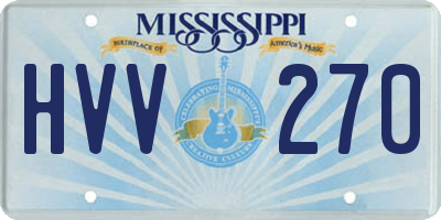 MS license plate HVV270