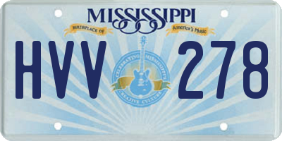 MS license plate HVV278