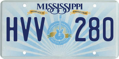 MS license plate HVV280