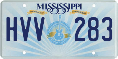 MS license plate HVV283