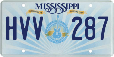 MS license plate HVV287