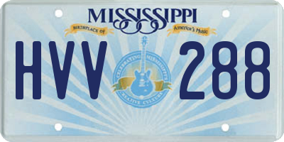 MS license plate HVV288
