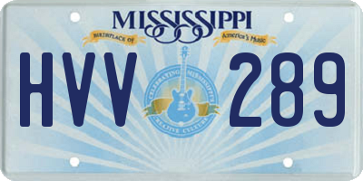 MS license plate HVV289