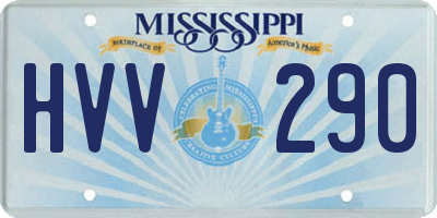 MS license plate HVV290