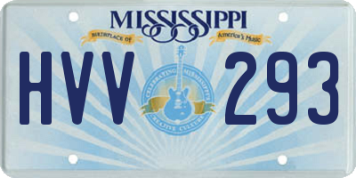 MS license plate HVV293