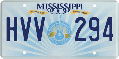 MS license plate HVV294