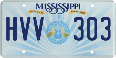 MS license plate HVV303
