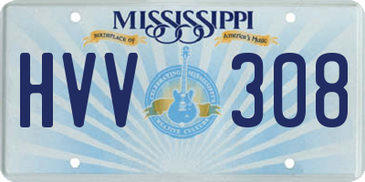 MS license plate HVV308