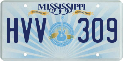 MS license plate HVV309