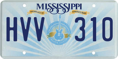 MS license plate HVV310