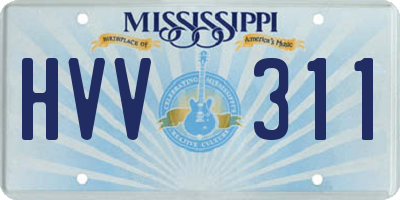 MS license plate HVV311
