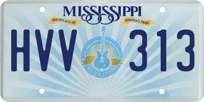 MS license plate HVV313