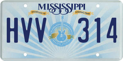 MS license plate HVV314
