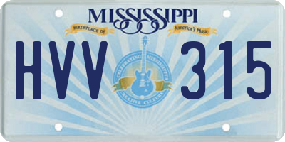 MS license plate HVV315