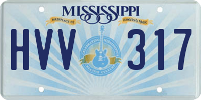 MS license plate HVV317