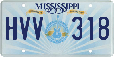 MS license plate HVV318