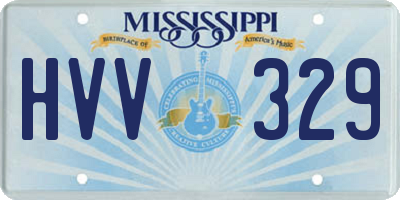 MS license plate HVV329