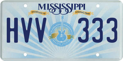 MS license plate HVV333