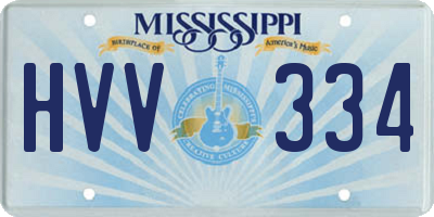 MS license plate HVV334