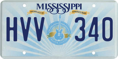MS license plate HVV340